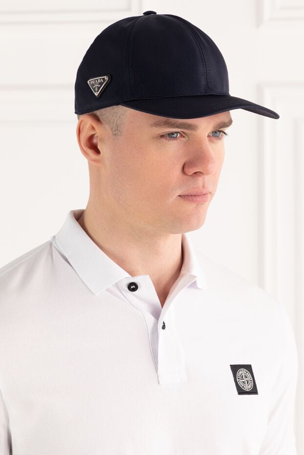 Prada nylon blue baseball cap with triangle logo 187290 - photo 2
