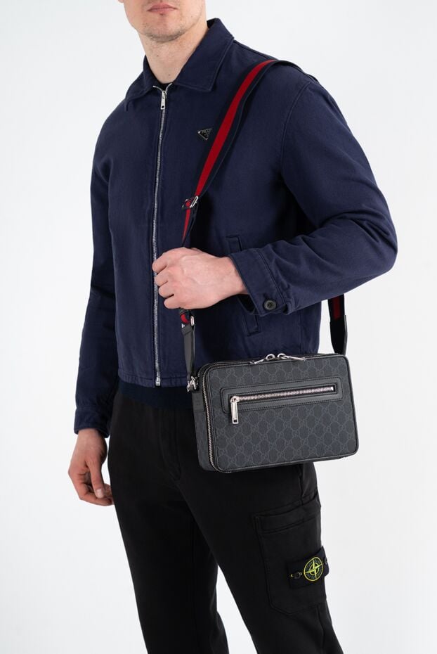Gucci medium gg shoulder bag black men's 187297 - photo 2