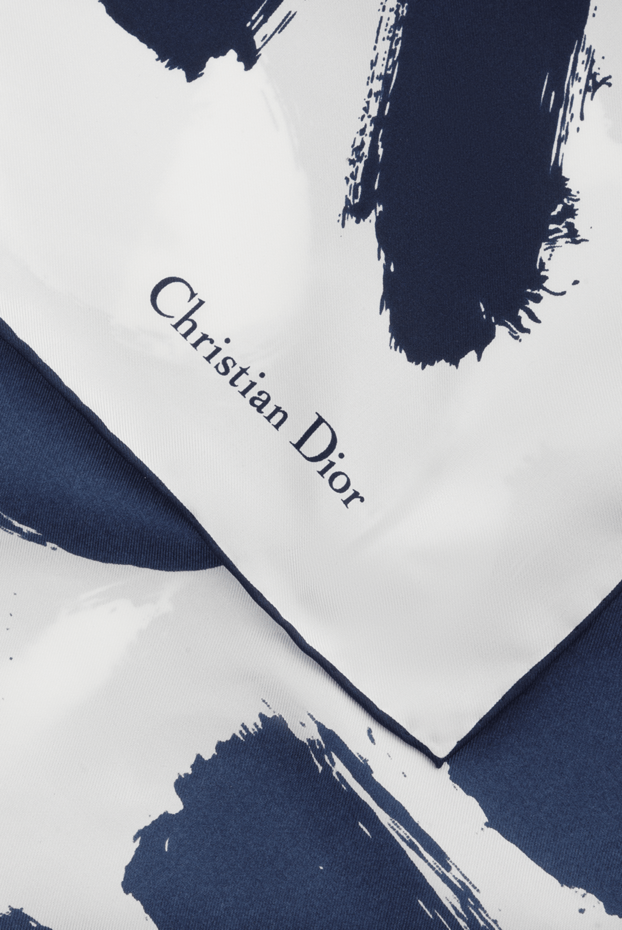 Dior жіноча шовкова хустка miss біла з логотипом 187315 - фото 3