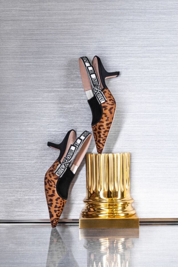 Dior brown slingback heeled pumps with logo 187316 - photo 2