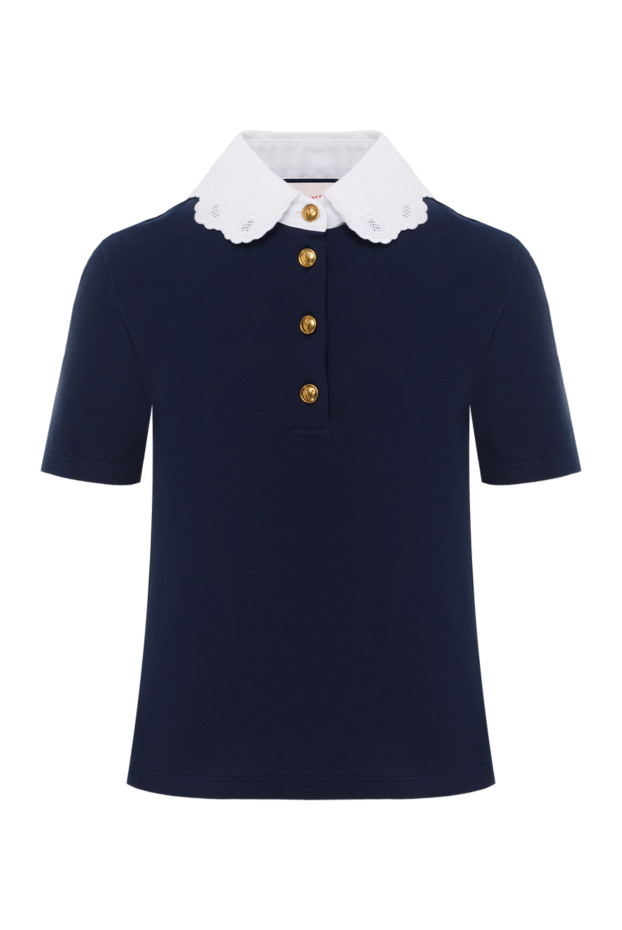 Valentino cotton blouse with embroidery blue 187392 - photo 1