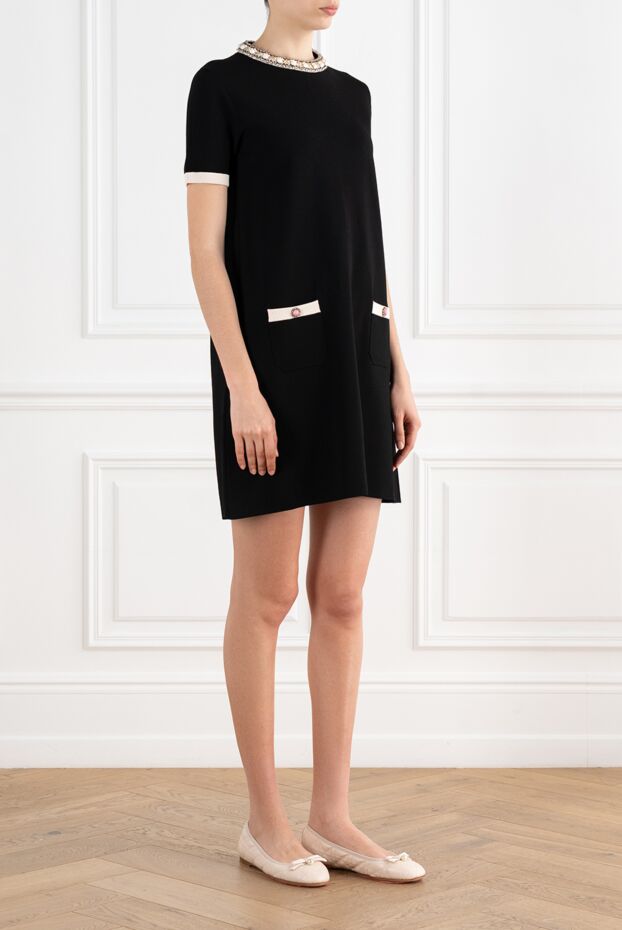 Valentino black viscose knitted dress with crew neck 187394 - photo 3
