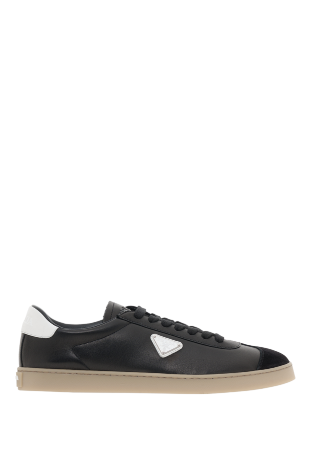 Prada leather sneakers with suede details black 187395 - photo 1