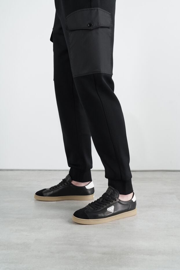 Prada leather sneakers with suede details black 187395 - photo 3