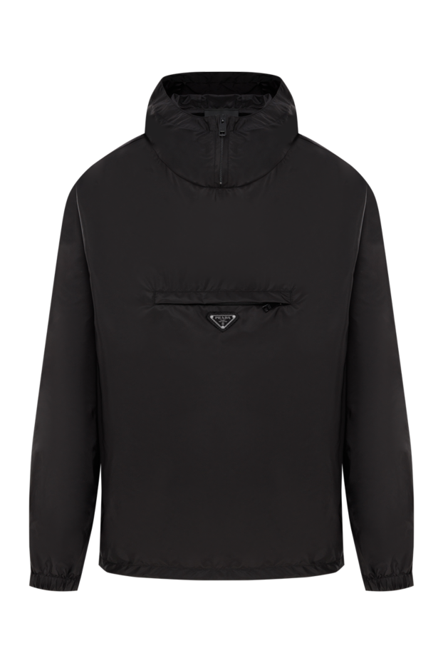 Prada куртка з капюшоном re-nylon piuma чорна чоловіча 187399 - фото 1