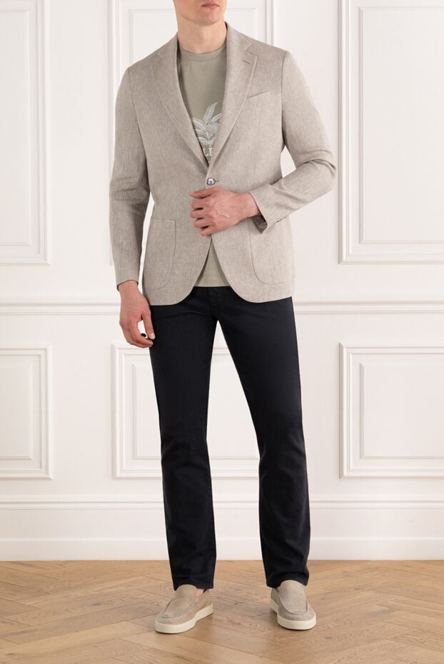 Sartoria Latorre single-breasted beige linen and cotton jacket with two buttons 187406 - photo 2