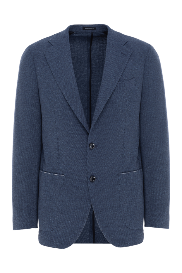 Sartoria Latorre blue men's single-breasted wool and cotton jacket 187409 - photo 1