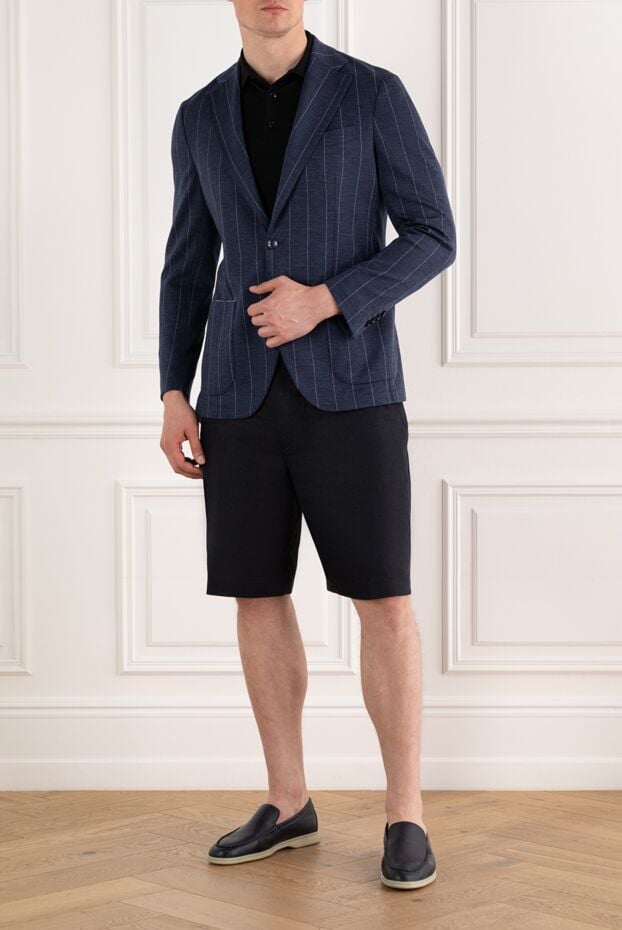 Sartoria Latorre blue men's striped single-breasted jacket 187411 - photo 2