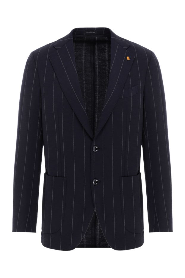 Sartoria Latorre dark blue men's single-breasted jacket with stripes 187415 - photo 1