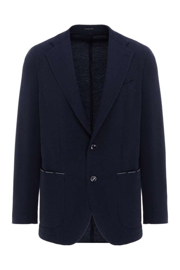 Sartoria Latorre men's blue linen and cotton blazer with patch pockets 187423 - photo 1