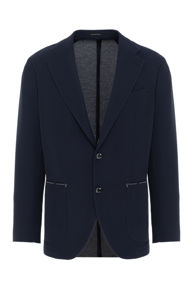 Sartoria Latorre blue men's single-breasted cotton jacket 187424 - photo 1