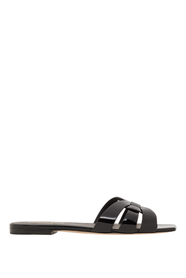 Saint Laurent patent leather sliders with interlocking straps 187431 - photo 1