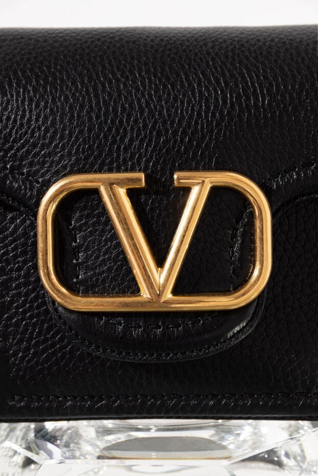 Valentino alltime grained calfskin bag with logo black 187440 - photo 2