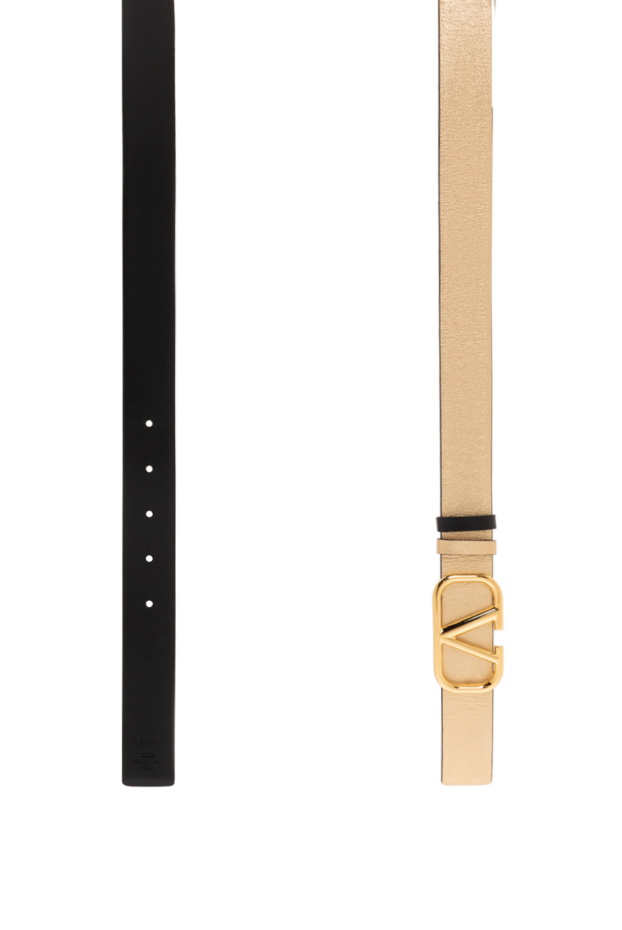 Valentino women's black and gold reversible vlogo belt 187443 - photo 3