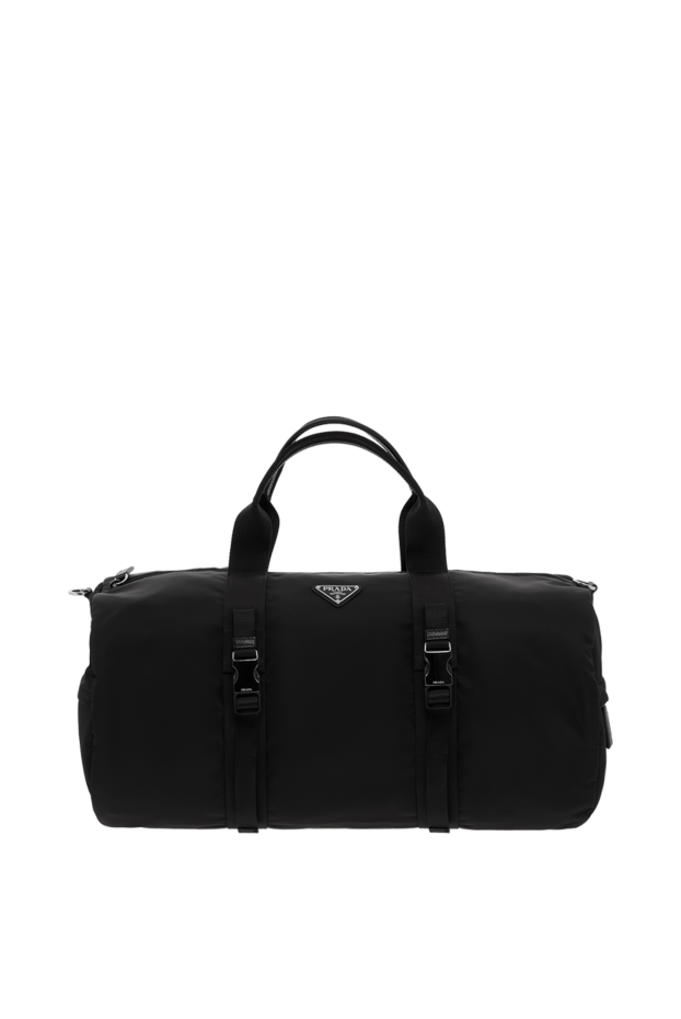 Sports bag in Re-Nylon and Saffiano leather, black - photo 1