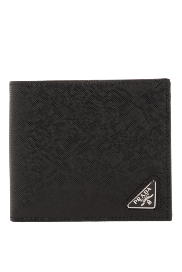Prada short saffiano leather folding wallet black men's 187462 - photo 1