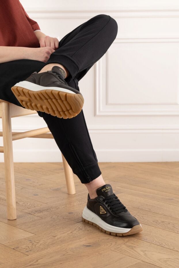 Prada prax 01 leather sneakers with comfortable rubber sole 187475 - photo 2