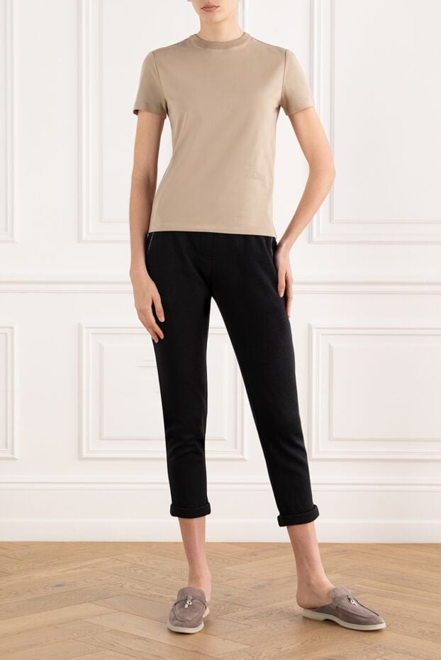Plain beige My-T men's T-shirt made of smooth jersey (markdown) - photo 2