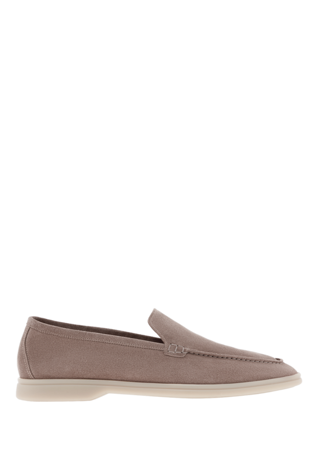 Cesare di Napoli suede men's loafers casimiro beige on white sole 187521 - photo 1