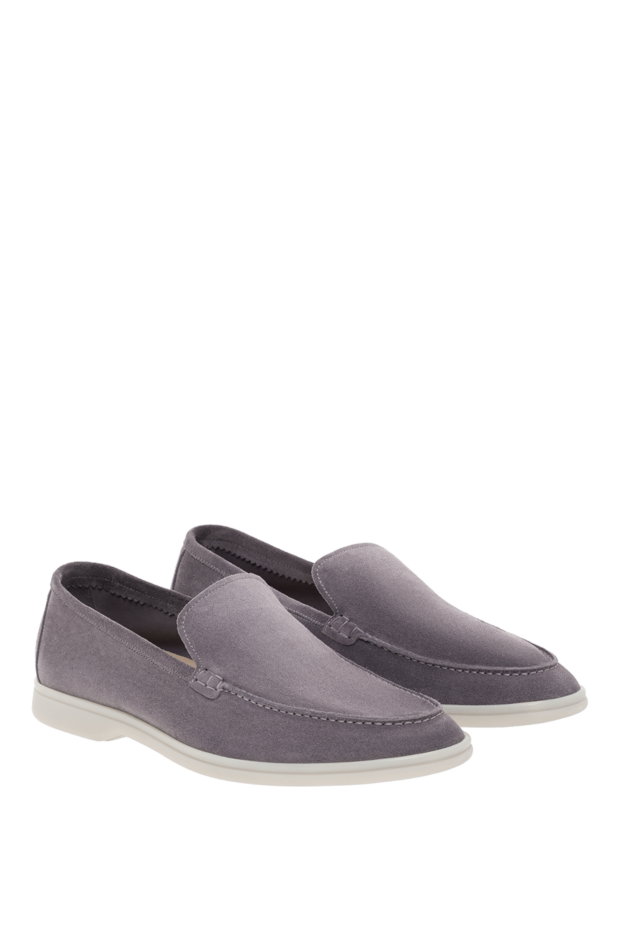 Cesare di Napoli gray loafers with white suede sole 187528 - photo 3