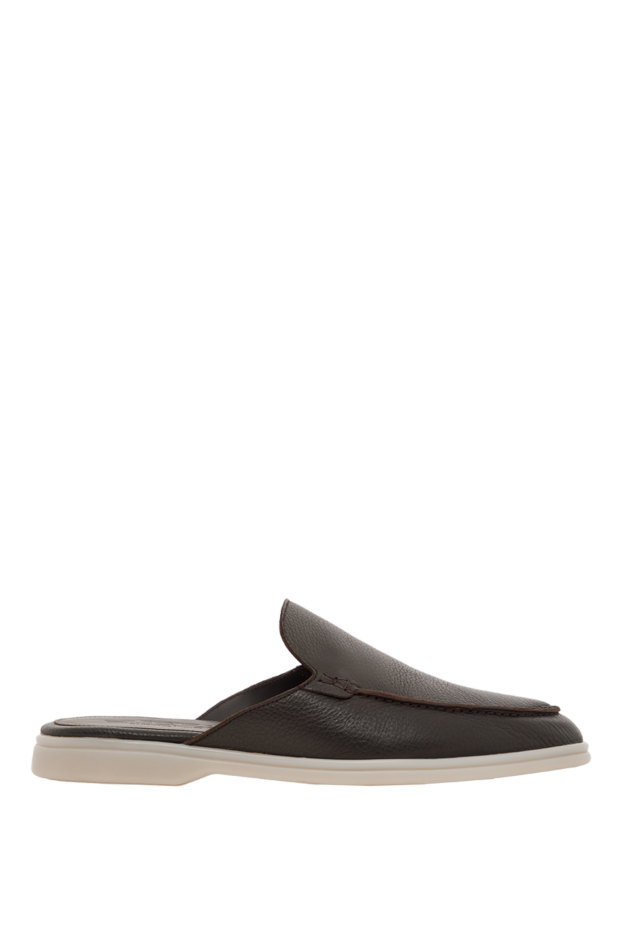Men's leather mules, brown - photo 1