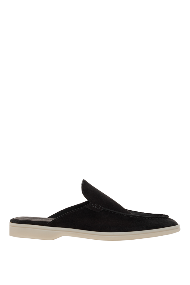 Cesare di Napoli men's suede mules black 187533 - photo 1