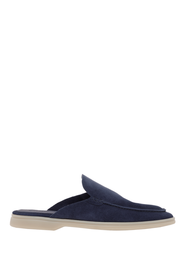 Cesare di Napoli blue suede slides with white sole 187534 - photo 1