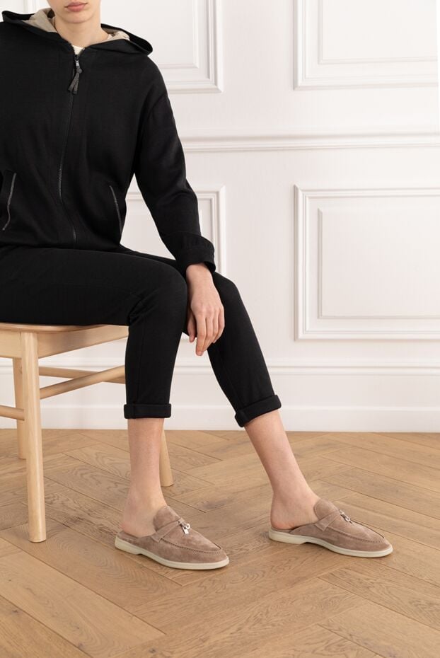 Fleur de Paris women's beige suede mules 187541 - photo 2