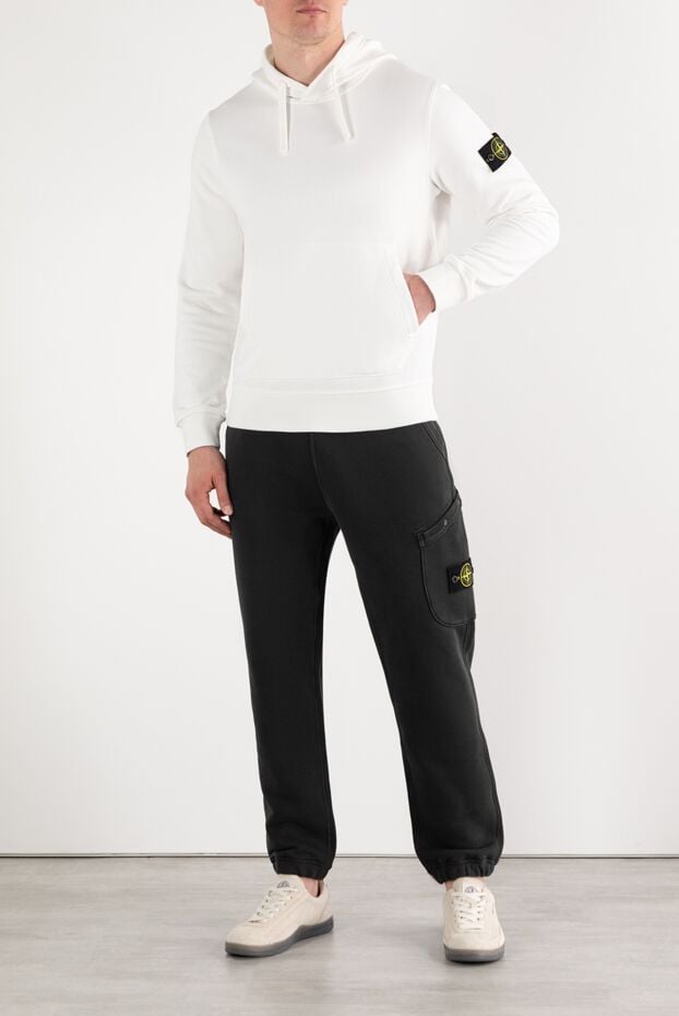 Stone Island organic cotton fleece hoodie white 187544 - photo 2