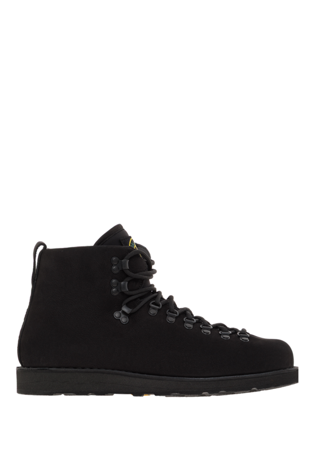 Stone Island black men's leather boots with logo patch 187551 - photo 1