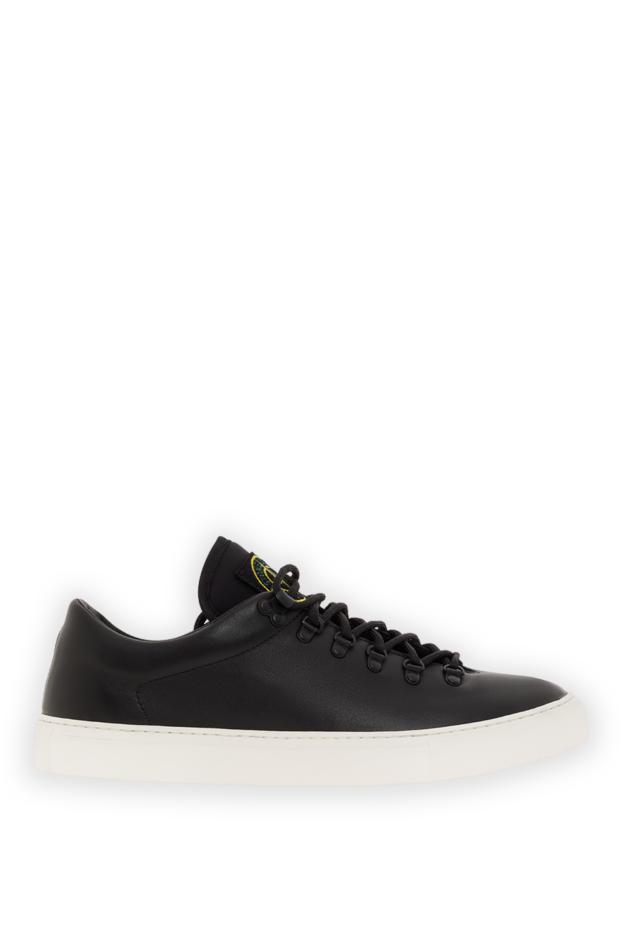 Stone Island men's black leather sneakers with logo 187552 - photo 1