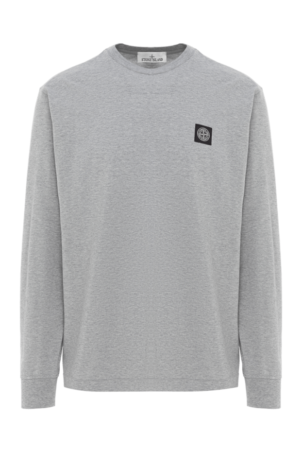 Stone Island gray cotton crewneck sweatshirt with signature patch 187555 - photo 1