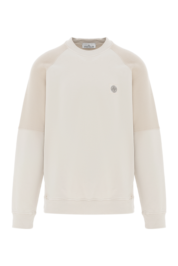 Stone Island beige cotton sweatshirt with raglan sleeves and logo 187556 - photo 1
