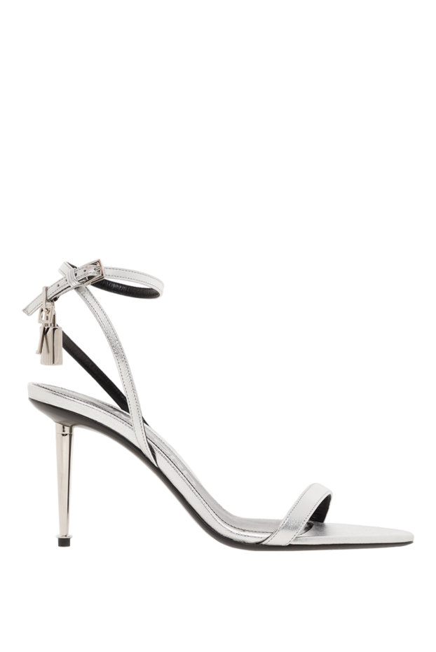 Tom Ford laminated nappa leather sandals with lock, gray 187592 - photo 1