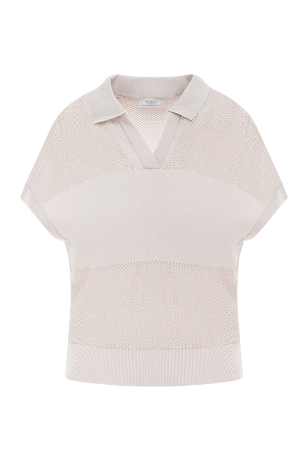 Peserico pure cotton crepe jersey polo shirt, beige 187659 - photo 1