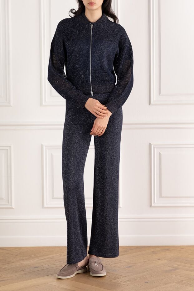 Peserico lightweight blue women's walking suit made of mesh fabric 187662 - photo 2