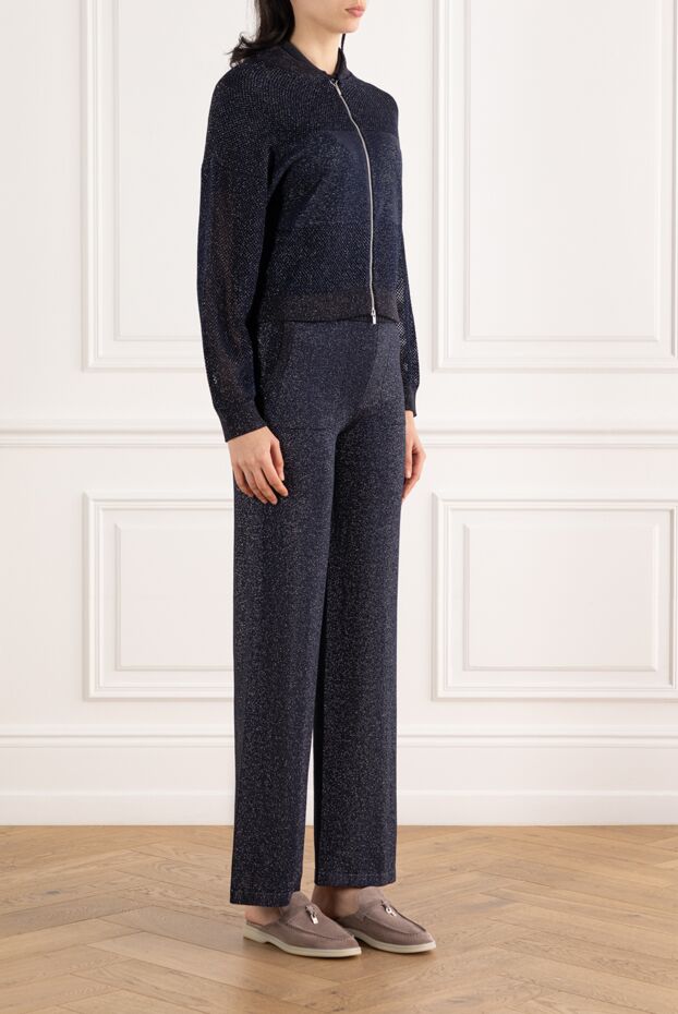 Peserico lightweight blue women's walking suit made of mesh fabric 187662 - photo 3