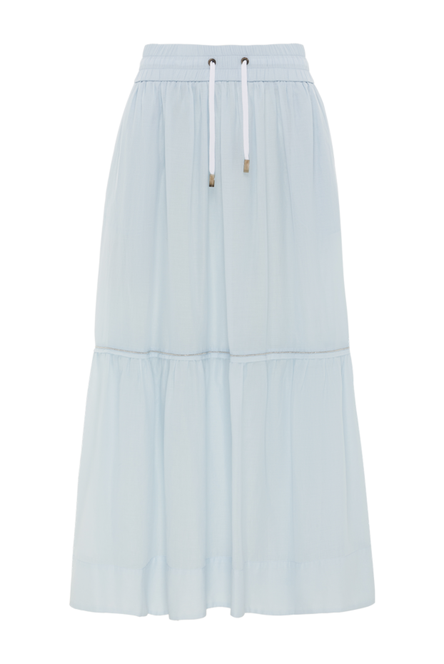 Peserico long translucent skirt made of pure cotton voile blue 187663 - photo 1