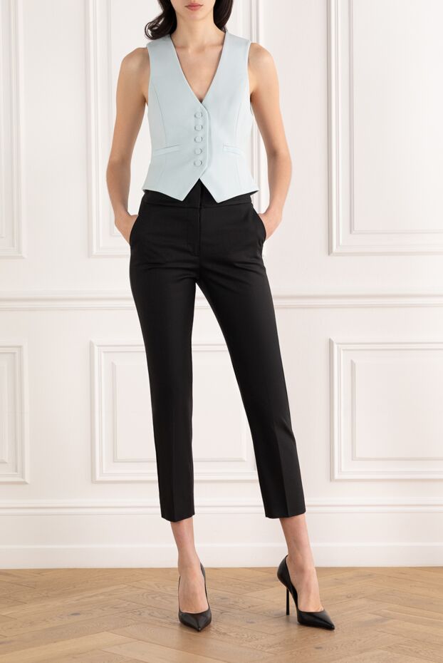 Peserico black women's thick cotton and viscose trousers 187668 - photo 3