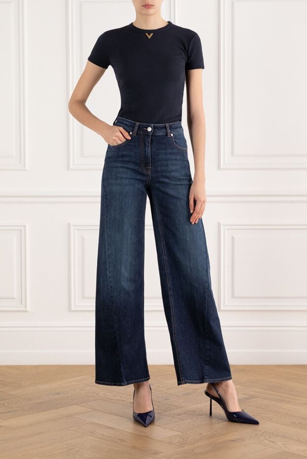 Peserico wide jeans with five pockets made of comfortable cotton blue 187675 - photo 2