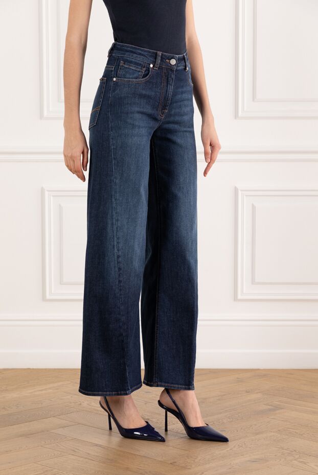 Peserico wide jeans with five pockets made of comfortable cotton blue 187675 - photo 3