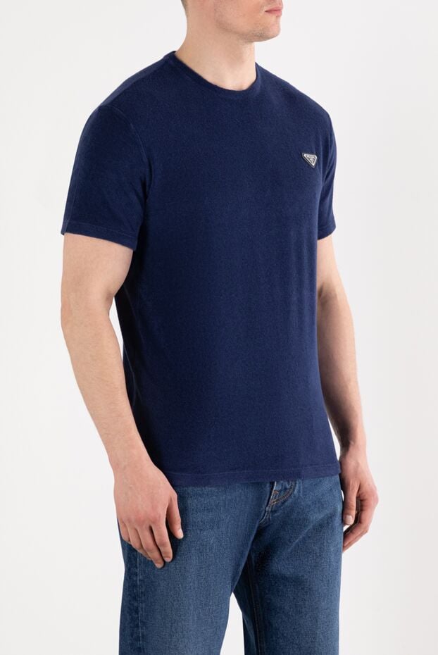 Prada terry blue t-shirt with triangular logo 187736 - photo 3