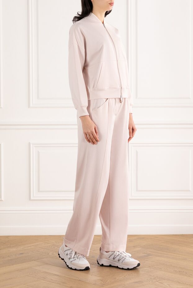 Peserico cotton jersey bomber with trousers, beige 187741 - photo 3