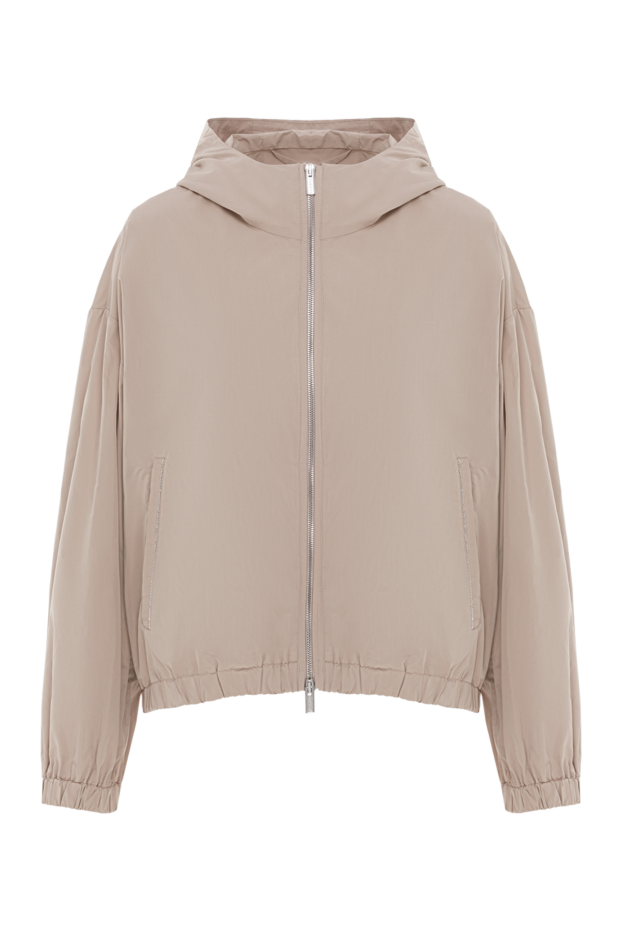 Peserico loose-fitting hooded jacket in beige taffeta 187794 - photo 1