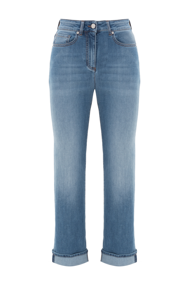 Peserico women's light blue denim jeans with cuffs and a mid-rise. 187798 - photo 1