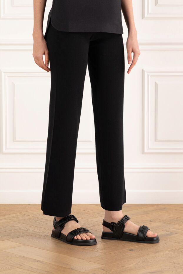 Peserico soft loose fit pants in egyptian cotton black 187803 - photo 3