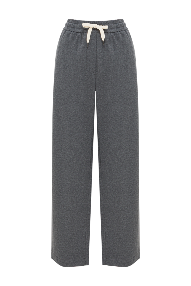 Women's gray sweatpants made of soft cotton jersey - photo 1