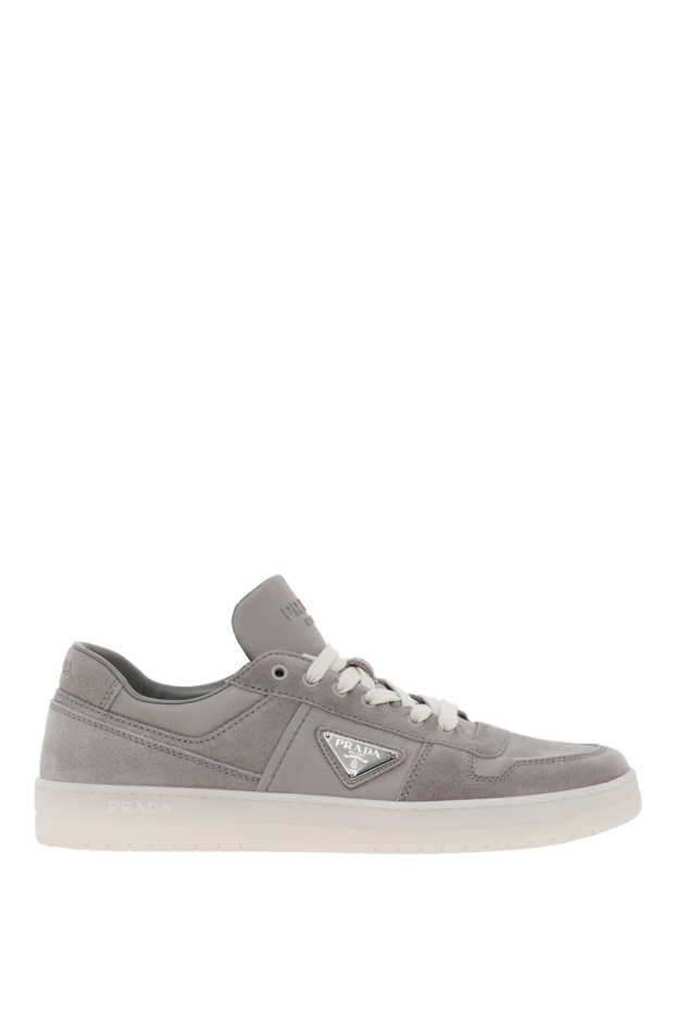 Prada downtown sneakers in re-nylon and suede, gray with logo 187874 - photo 1
