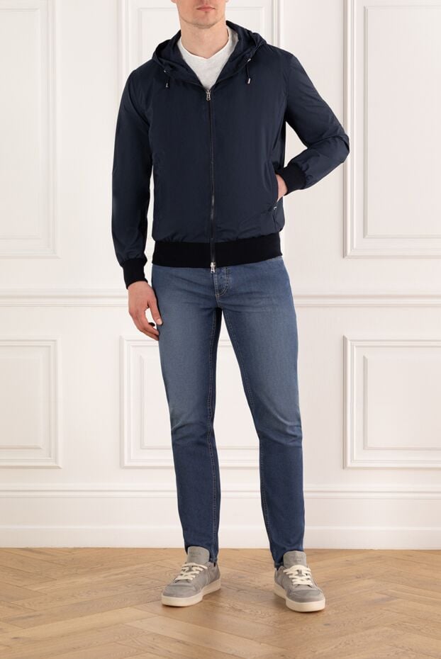 Barba Napoli men's blue hooded jacket with zipper 187947 - photo 2