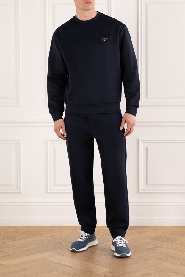 Prada tracksuit with logo dark blue men's 187990 - photo 2